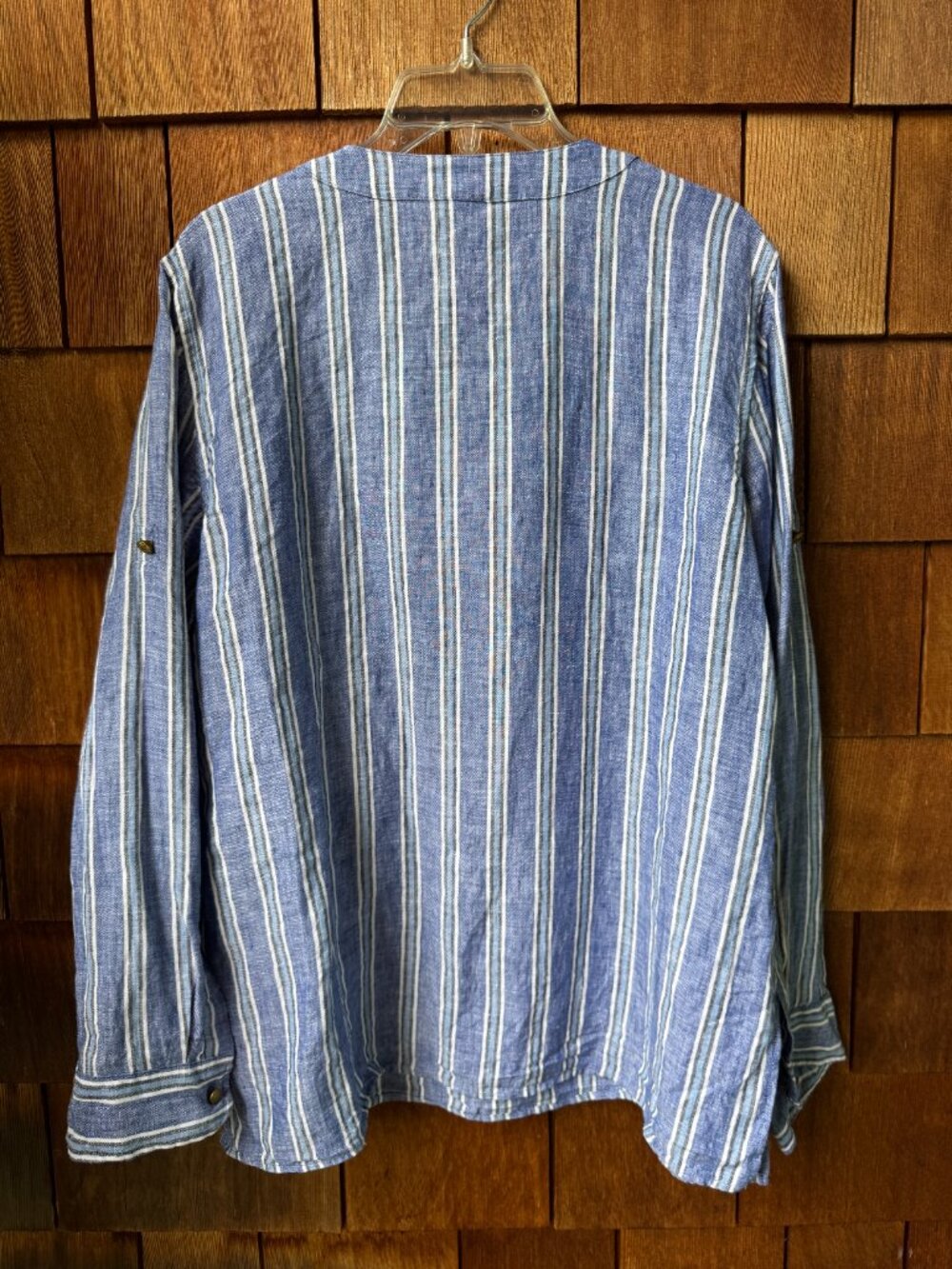 Ralph Lauren Blue & White Striped Linen Long Sleeve Tunic in Women's X-Large - Picture 4 of 9